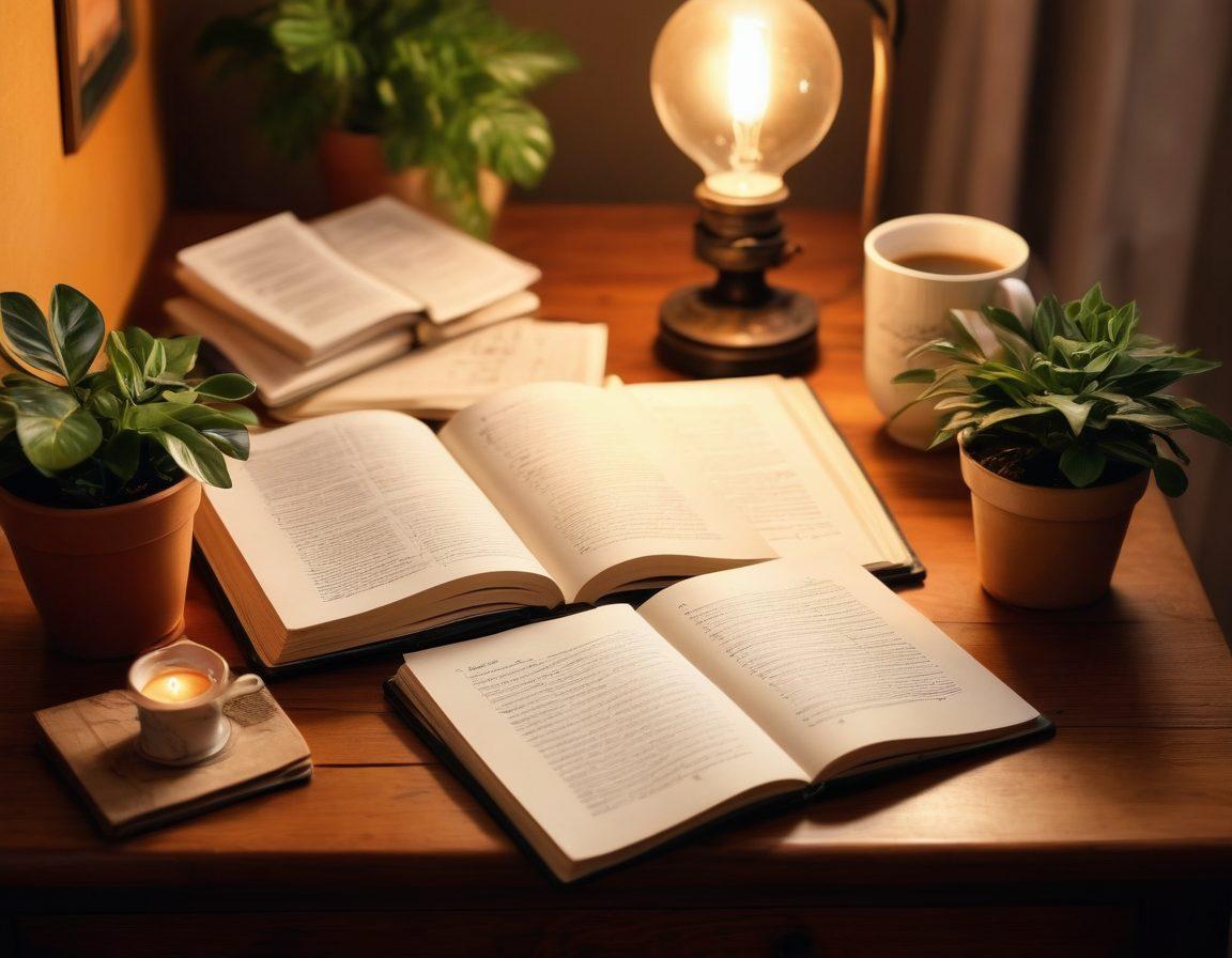 A beautifully crafted digital diary lying open on a wooden table, filled with handwritten notes and sketches reflecting the rich Fleischauser legacy. In the background, a warm glow from a vintage lamp illuminates the pages, while potted plants and a steaming cup of coffee add a cozy touch. Symbols of the blogosphere, like a globe or digital icons, subtly blend into the scene. soft focus. warm tones. artistic flair. natural lighting.
